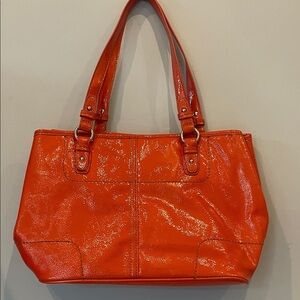 Perfect fall handbag shiney orange